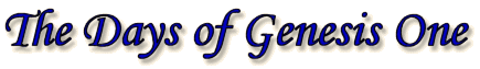 The Days of Genesis One